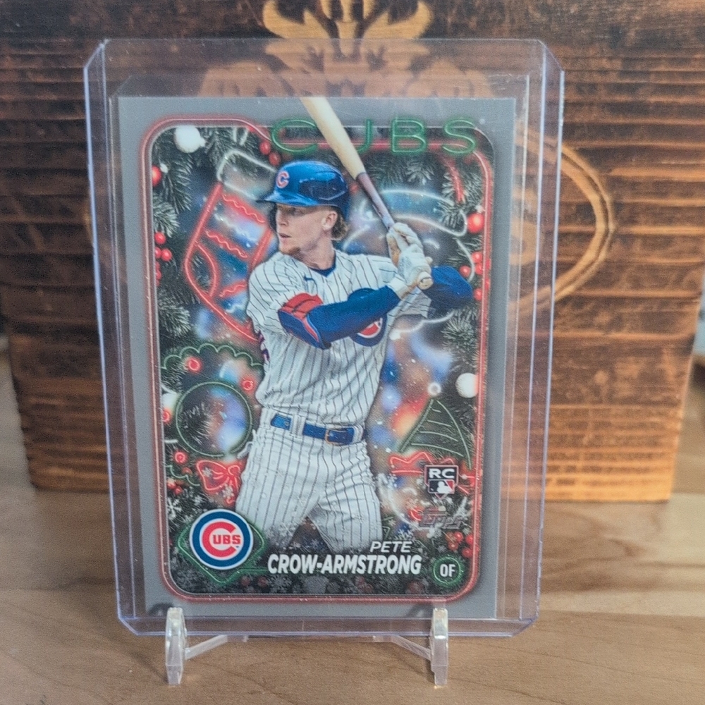 2024 Topps Holiday Pete Crow-Armstrong Glitter Rookie Card Cubs